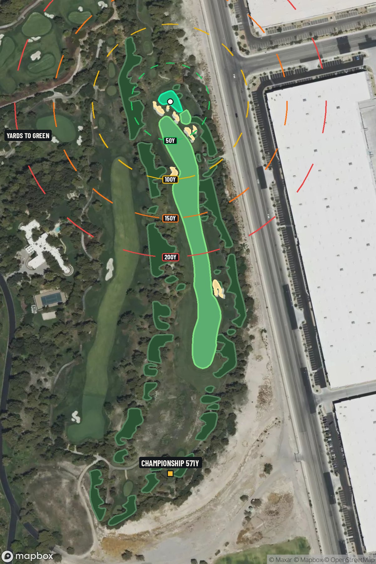Hole 7 aerial at Shadow Creek Golf Course