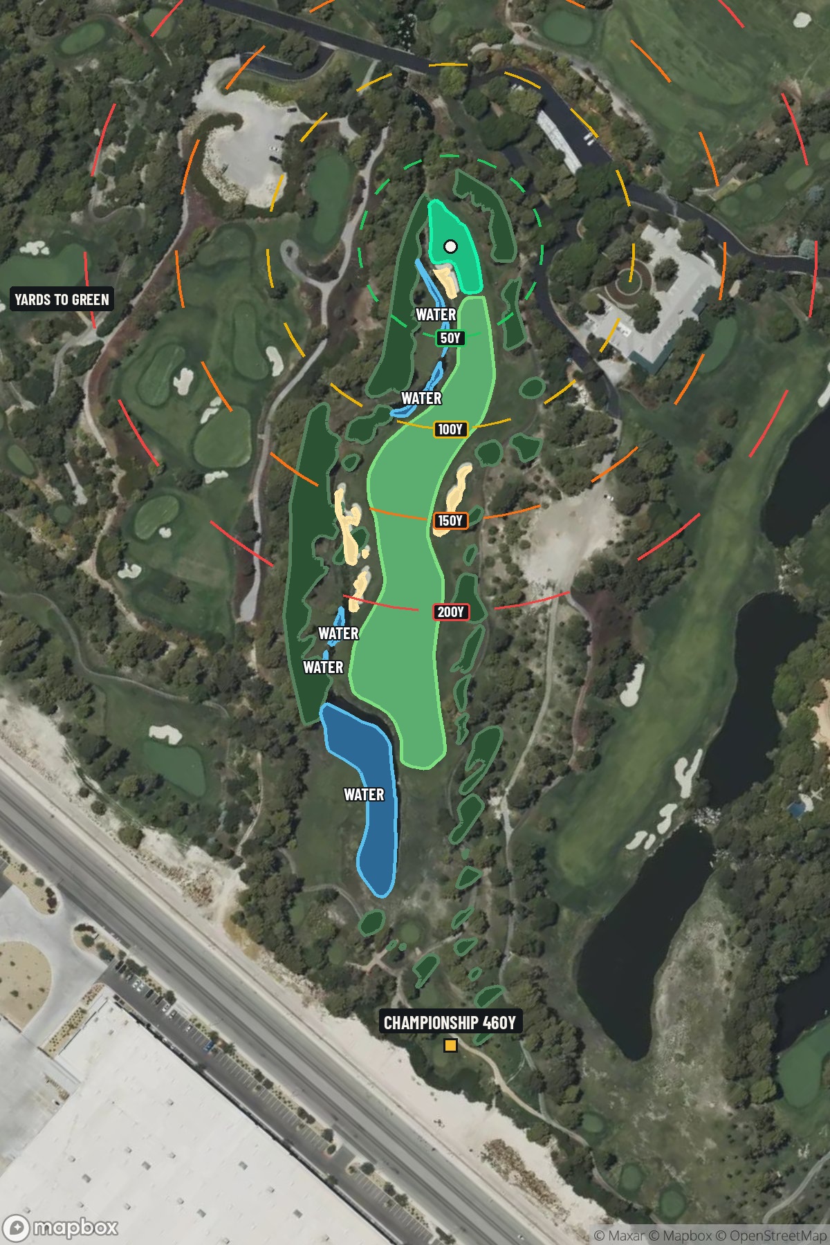 Hole 9 aerial at Shadow Creek Golf Course