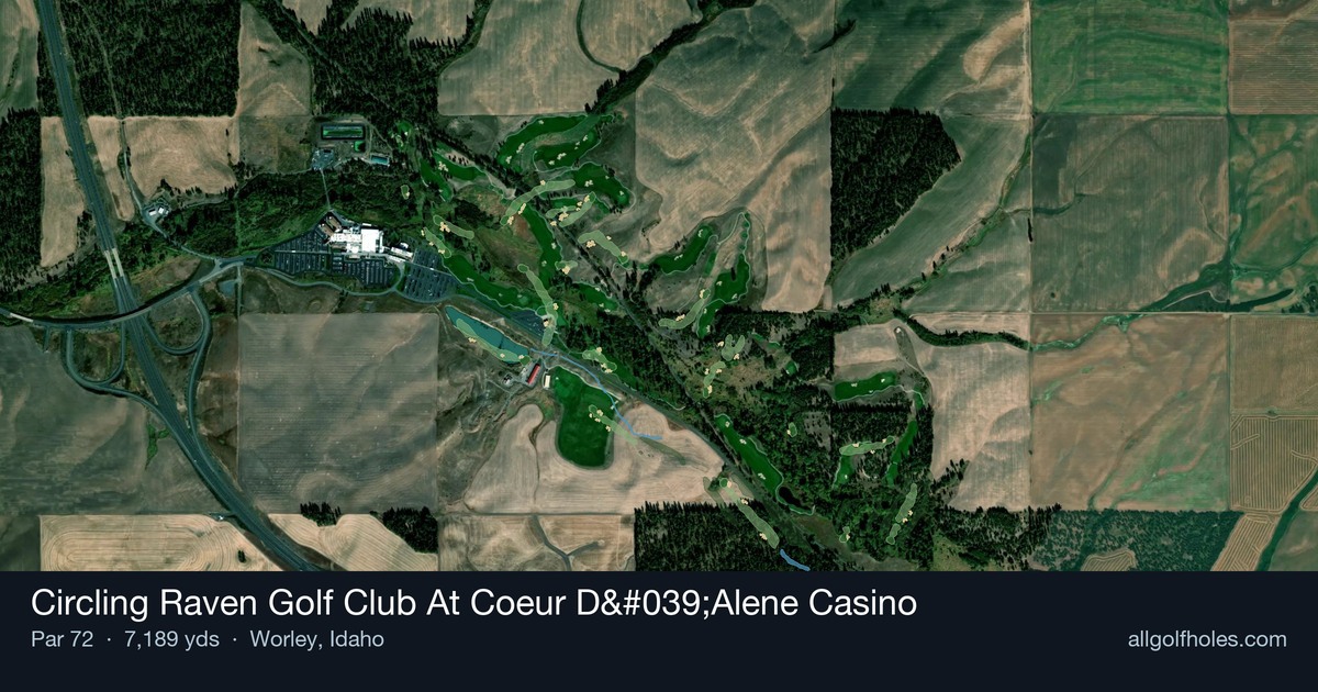 Circling Raven Golf Club At Coeur D'Alene Casino aerial view