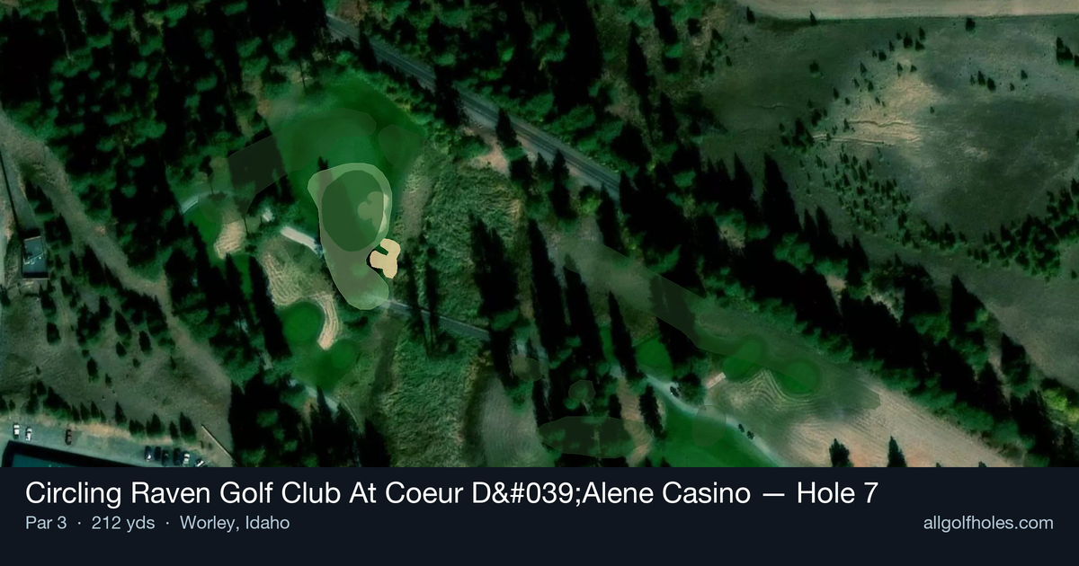Hole 7 map at Circling Raven Golf Club At Coeur D'Alene Casino