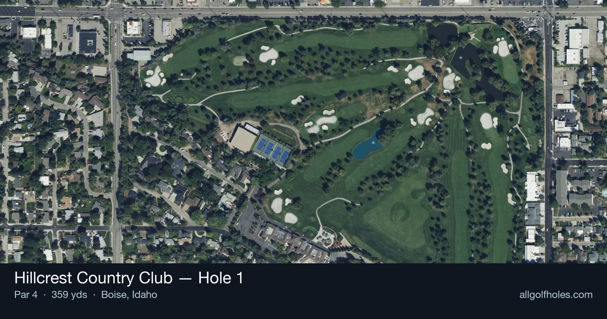 Hole 1 aerial at Hillcrest Country Club