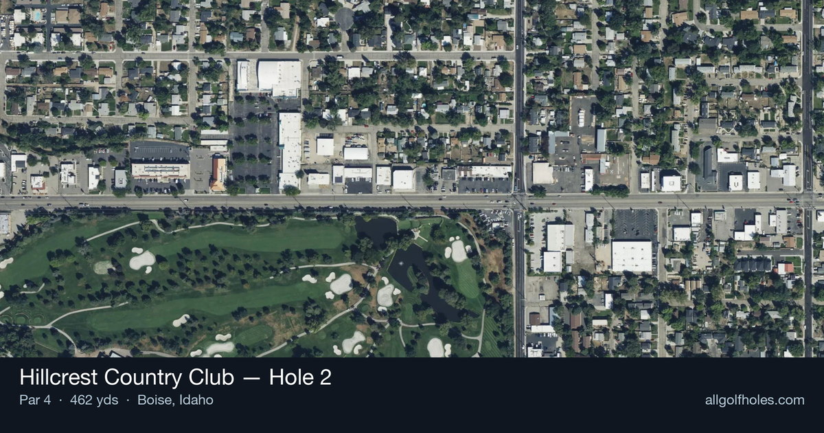Hole 2 aerial at Hillcrest Country Club