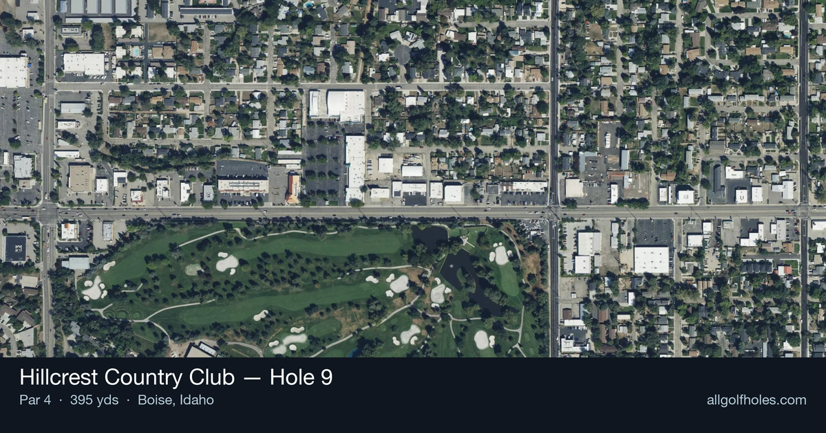 Hole 9 aerial at Hillcrest Country Club