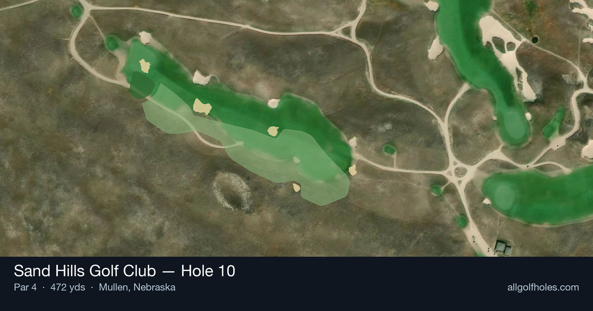 Hole 10 aerial at Sand Hills Golf Club