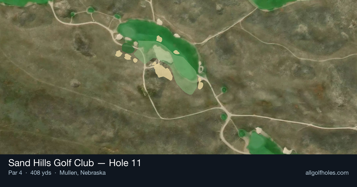 Hole 11 aerial at Sand Hills Golf Club