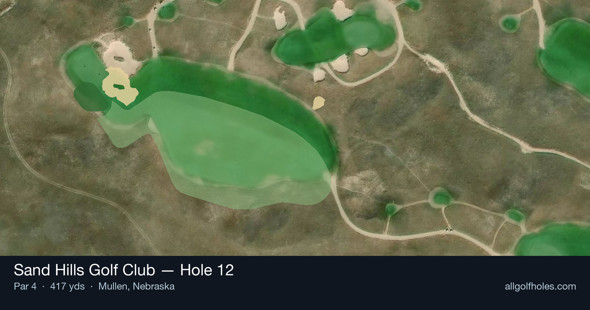 Hole 12 aerial at Sand Hills Golf Club