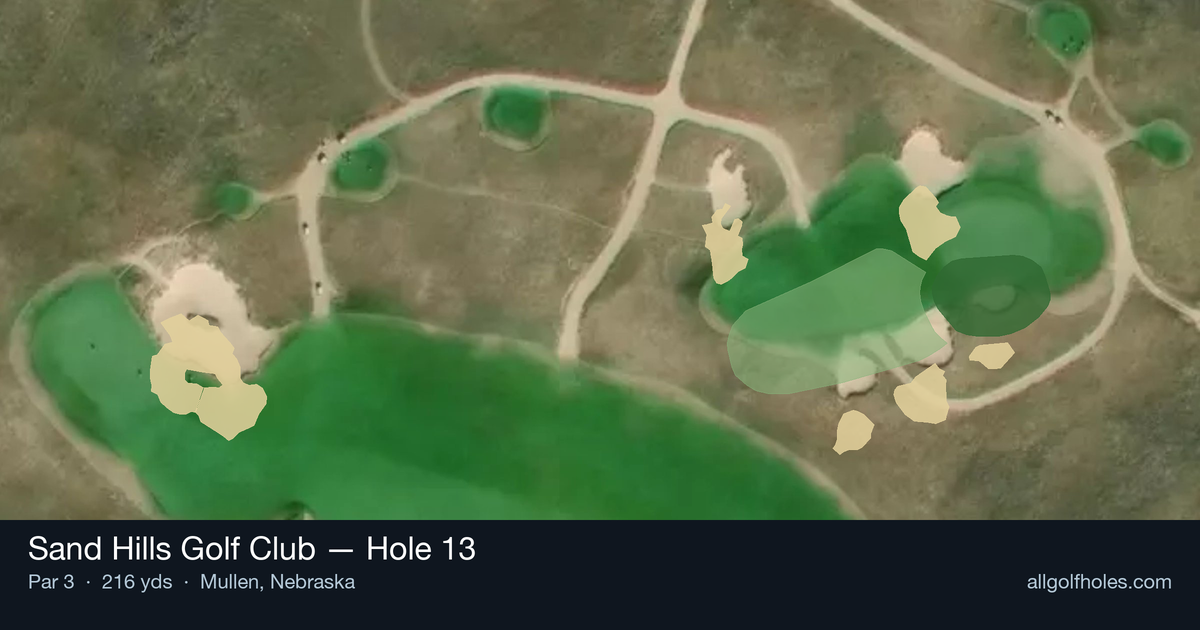 Hole 13 aerial at Sand Hills Golf Club