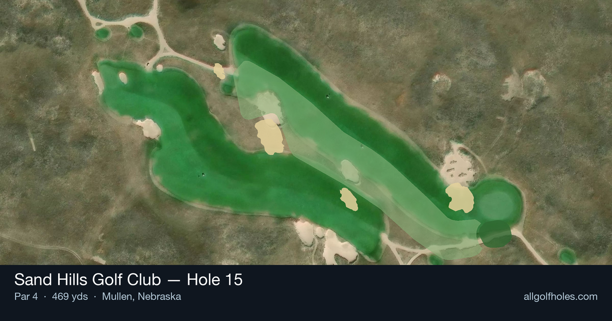 Hole 15 aerial at Sand Hills Golf Club