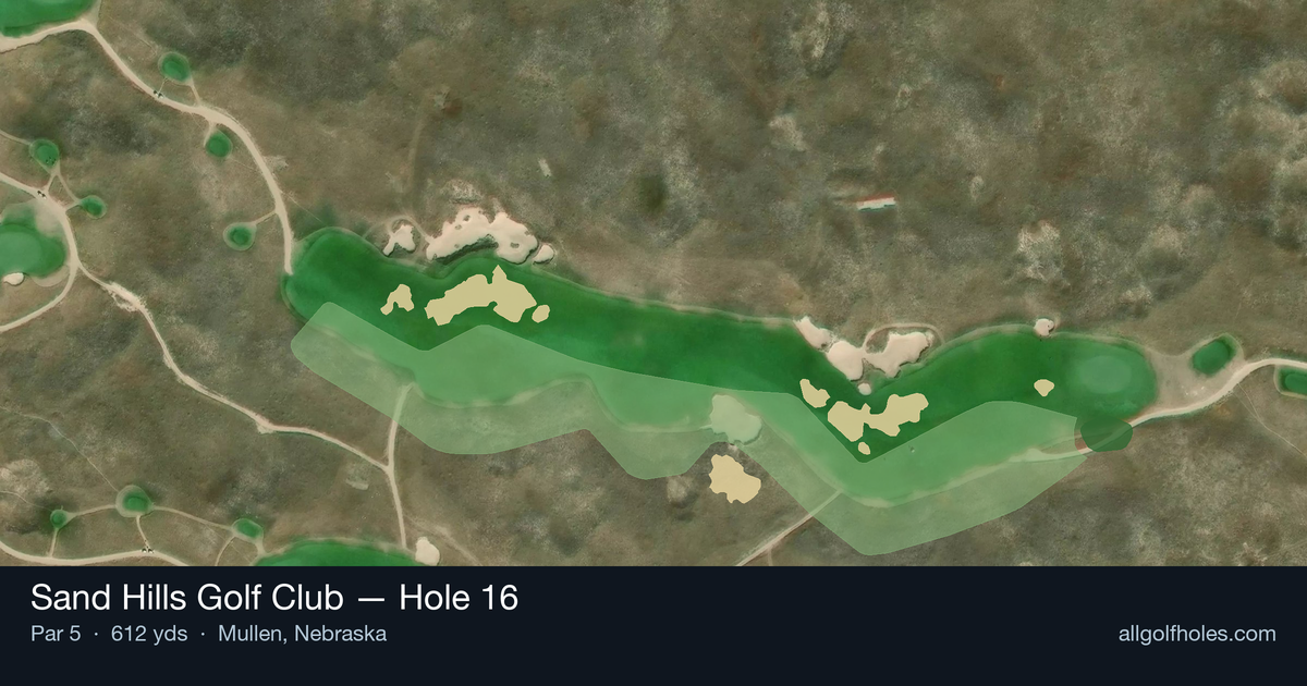 Hole 16 aerial at Sand Hills Golf Club