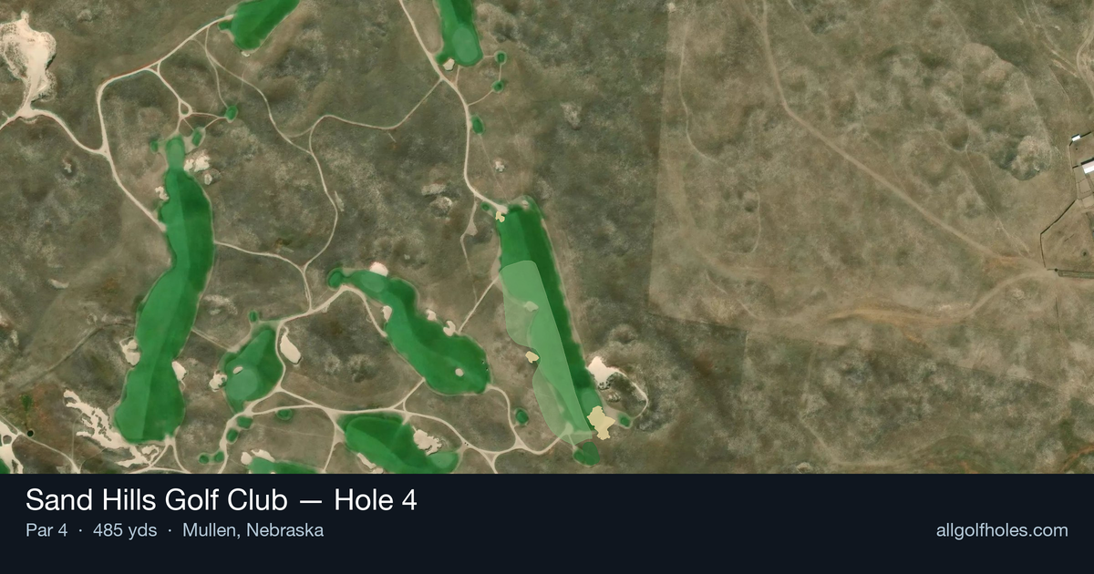 Hole 4 aerial at Sand Hills Golf Club