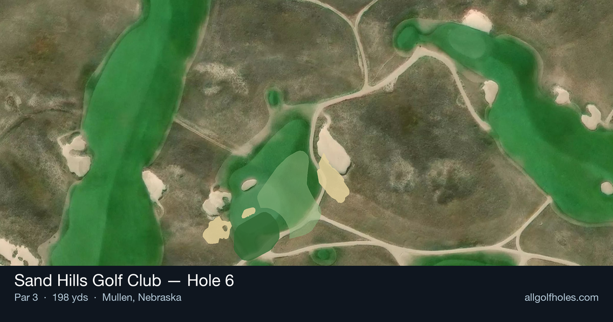 Hole 6 aerial at Sand Hills Golf Club