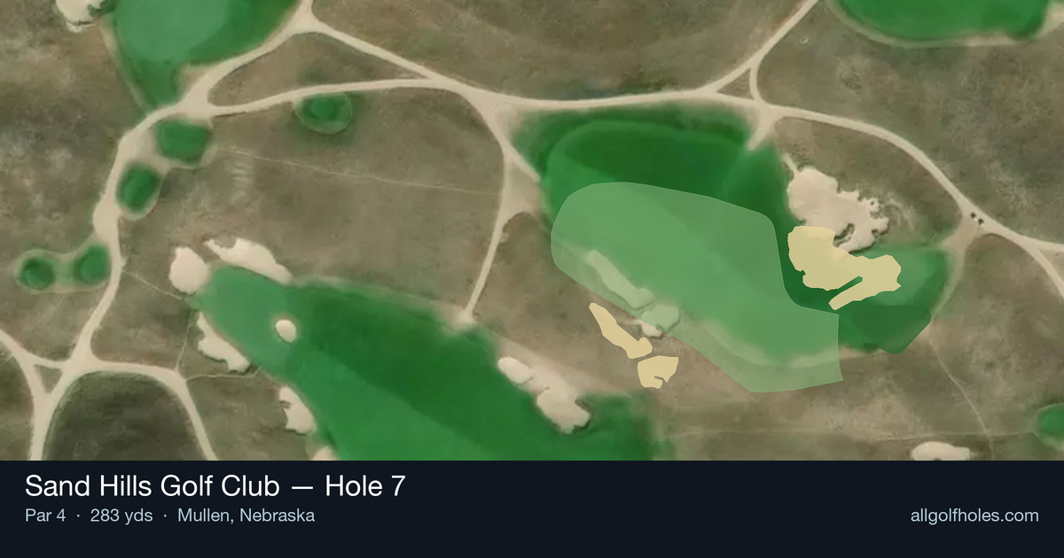 Hole 7 aerial at Sand Hills Golf Club