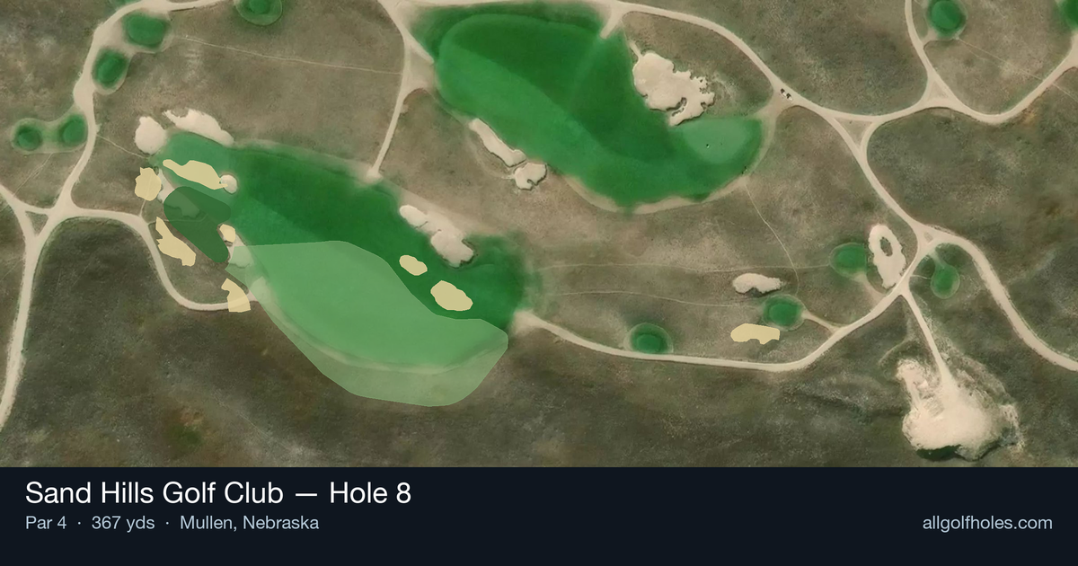 Hole 8 aerial at Sand Hills Golf Club