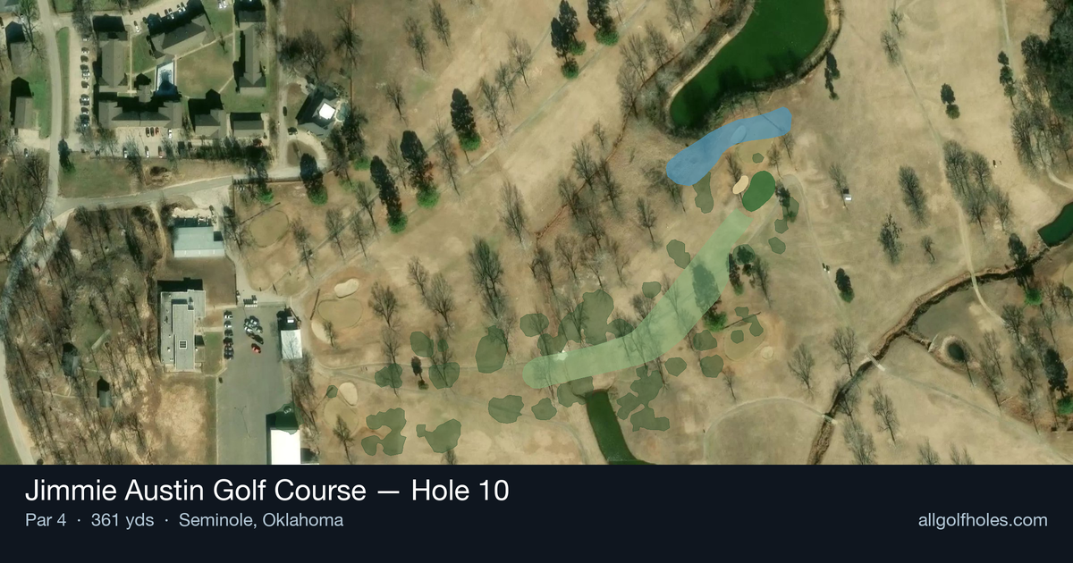 Hole 10 aerial at Jimmie Austin Golf Course