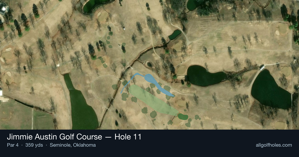 Hole 11 aerial at Jimmie Austin Golf Course