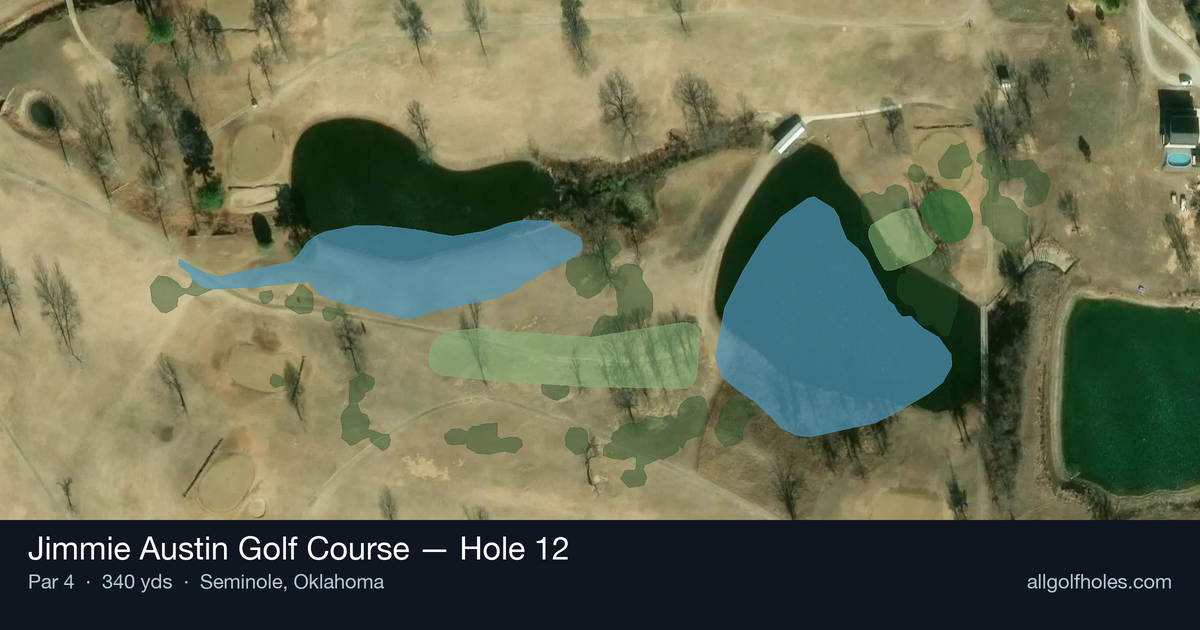 Hole 12 aerial at Jimmie Austin Golf Course