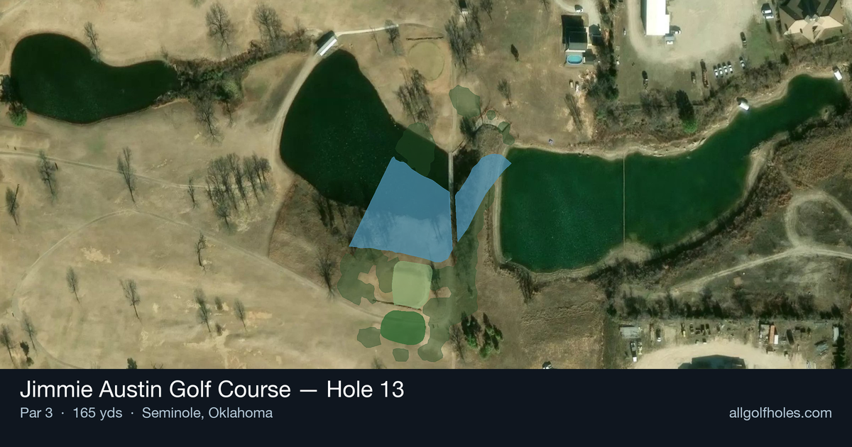 Hole 13 aerial at Jimmie Austin Golf Course