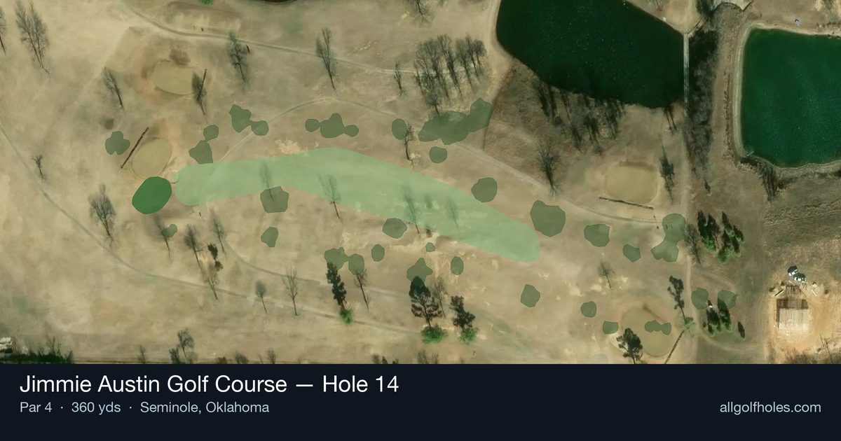 Hole 14 aerial at Jimmie Austin Golf Course