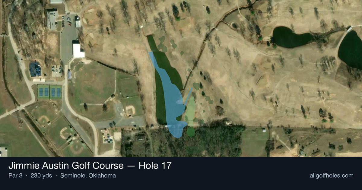 Hole 17 aerial at Jimmie Austin Golf Course