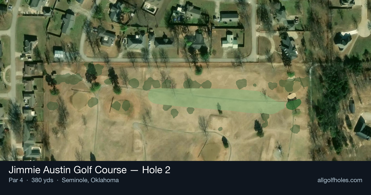 Hole 2 aerial at Jimmie Austin Golf Course