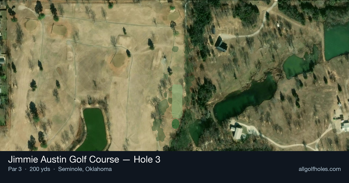 Hole 3 aerial at Jimmie Austin Golf Course