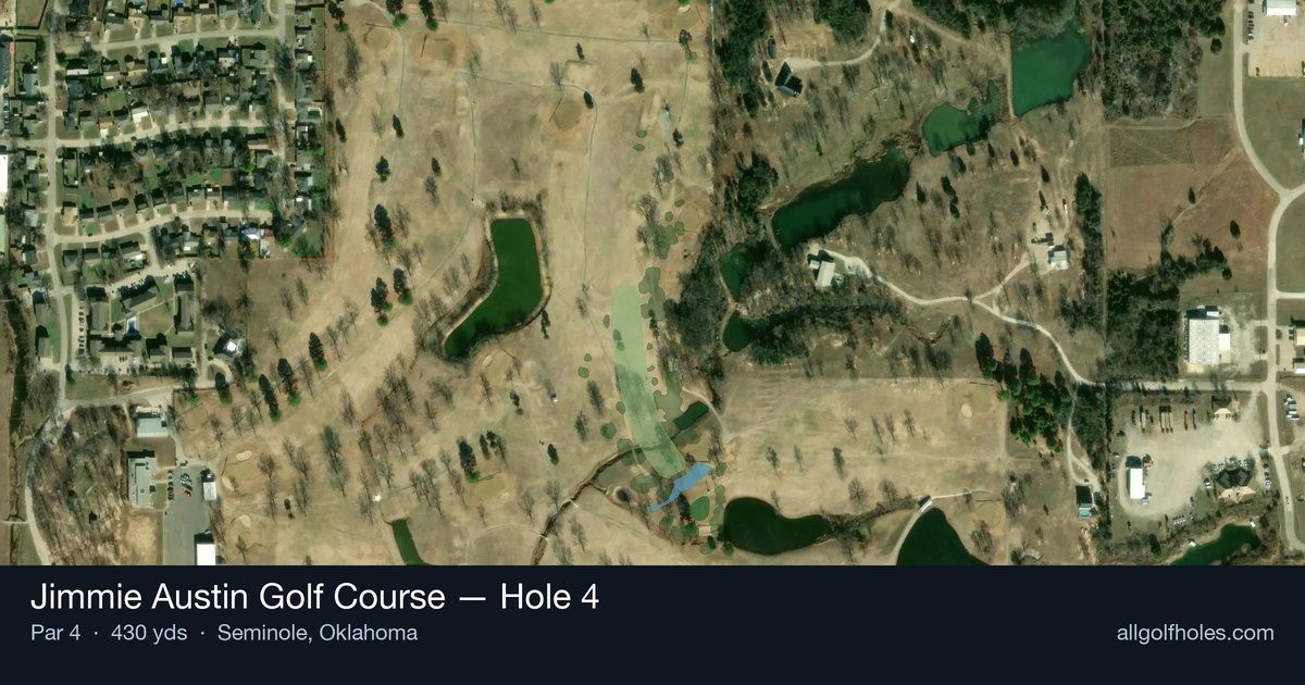 Hole 4 aerial at Jimmie Austin Golf Course