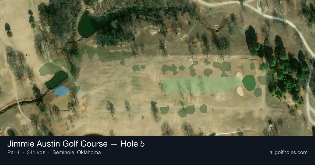 Hole 5 aerial at Jimmie Austin Golf Course