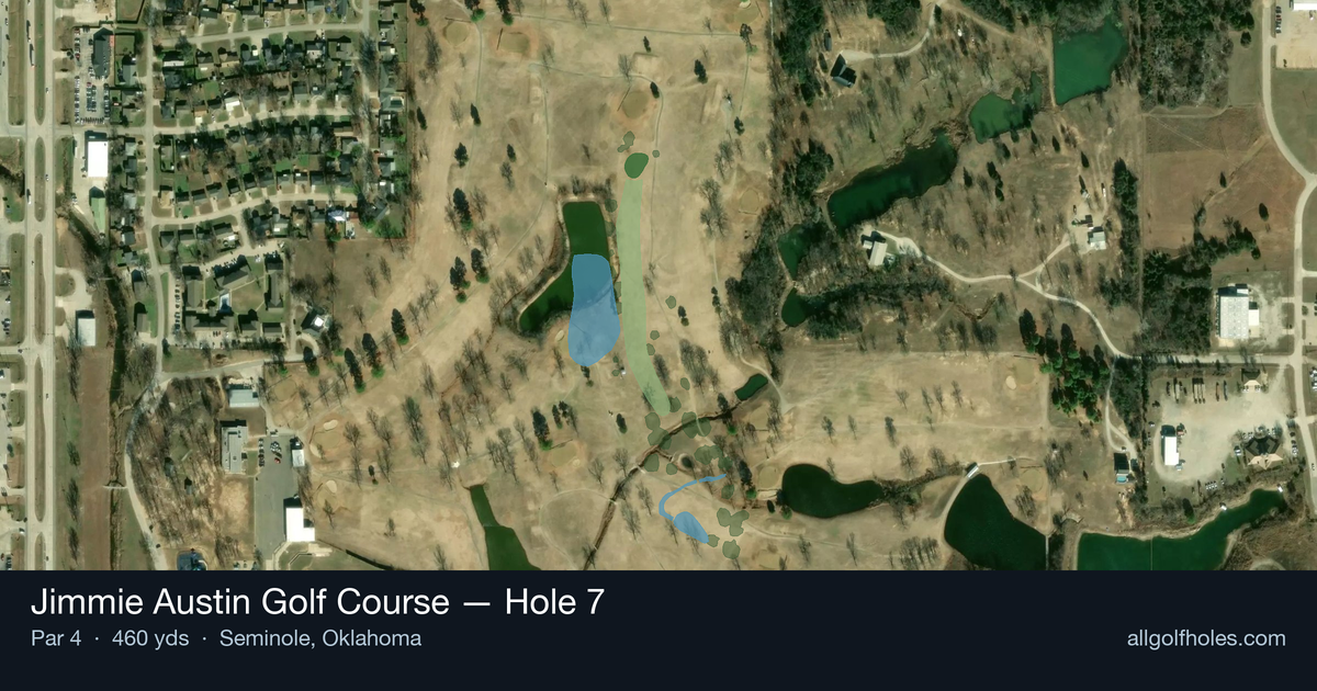 Hole 7 aerial at Jimmie Austin Golf Course