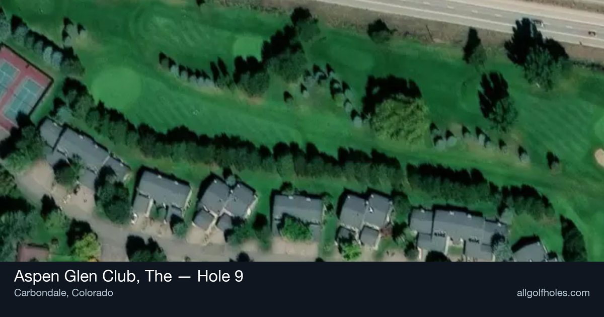 Hole 9 aerial at Aspen Glen Club, The