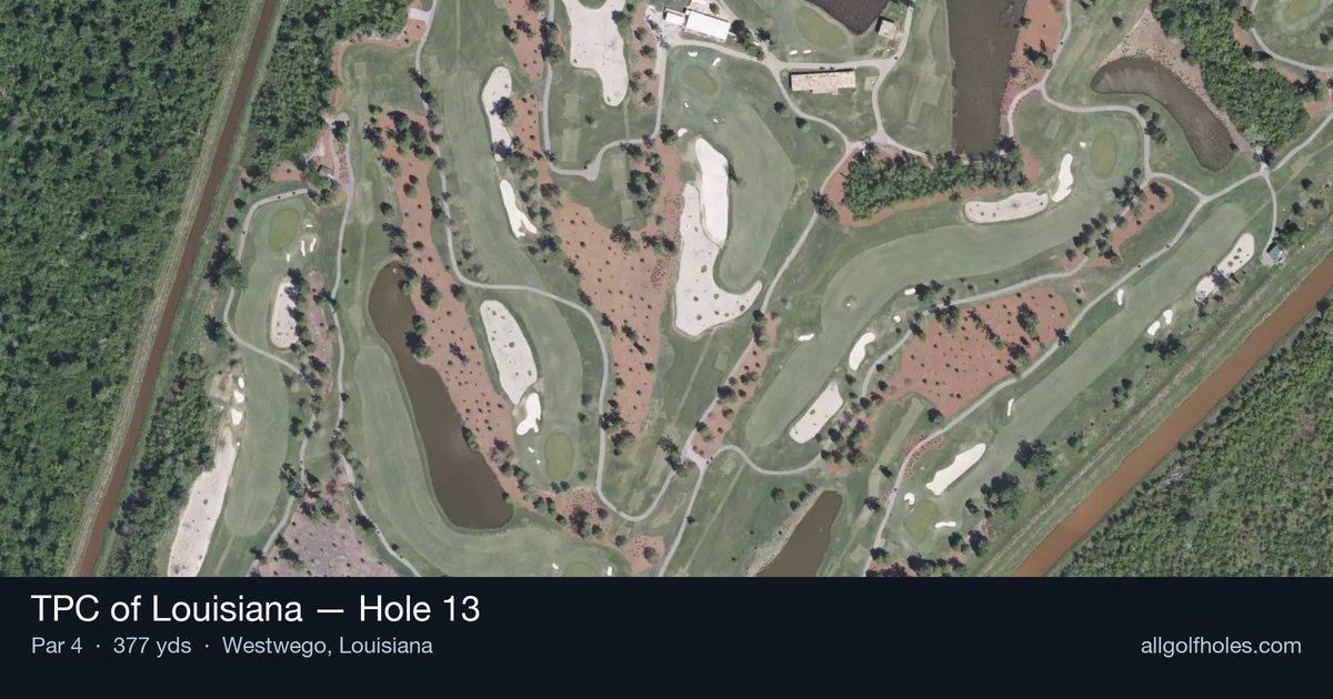 Hole 13 aerial at TPC of Louisiana