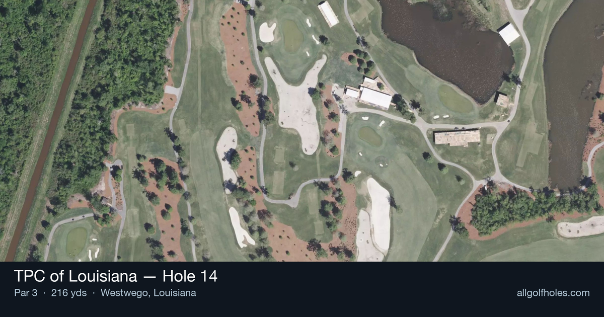 Hole 14 aerial at TPC of Louisiana