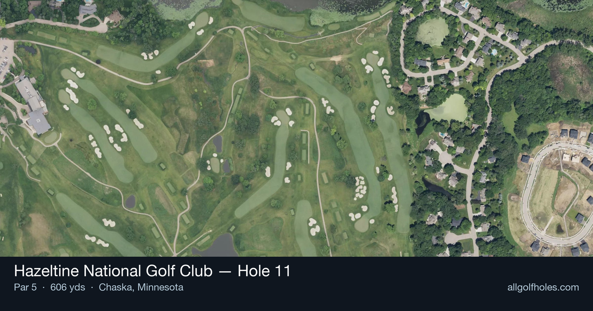 Hole 11 aerial at Hazeltine National Golf Club