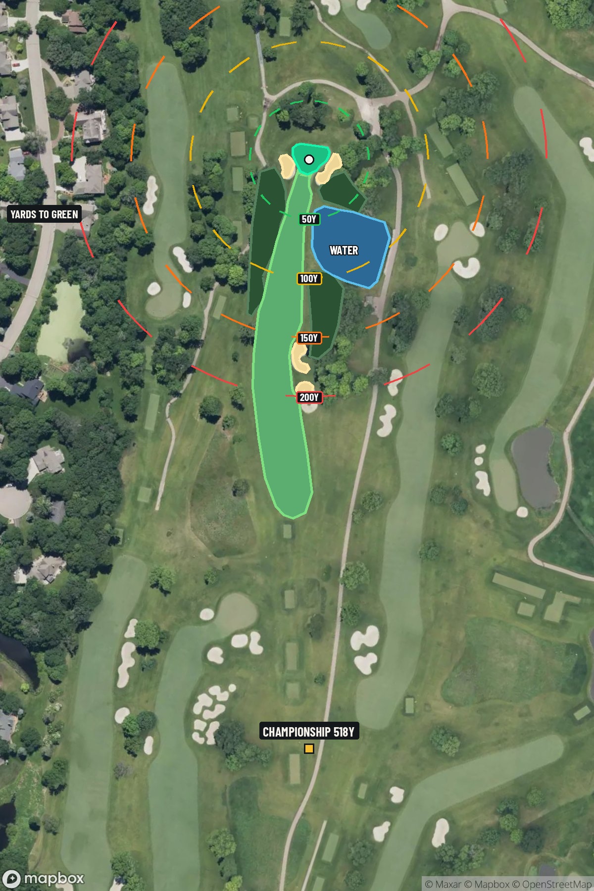Hole 12 aerial at Hazeltine National Golf Club