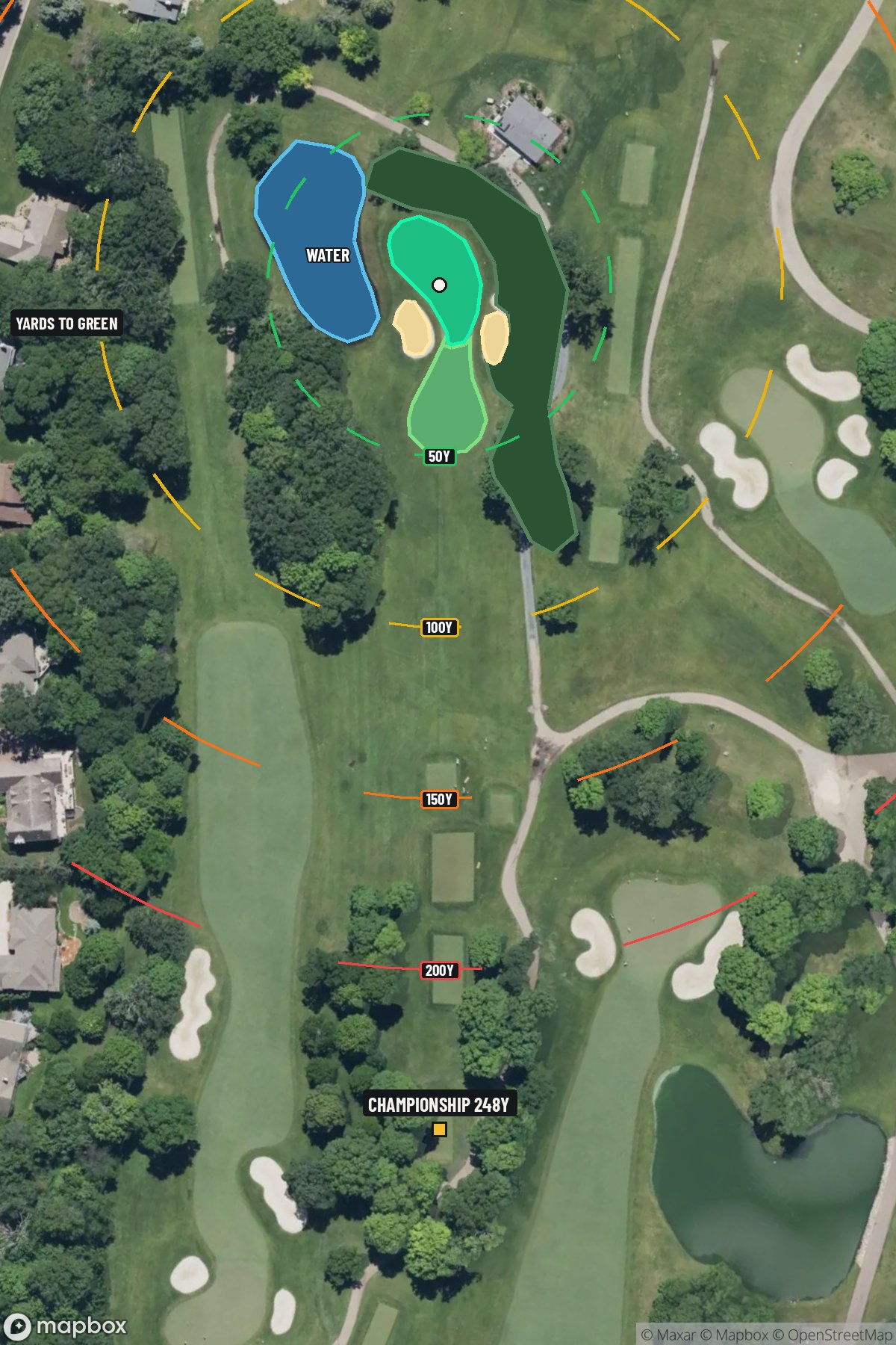 Hole 13 aerial at Hazeltine National Golf Club