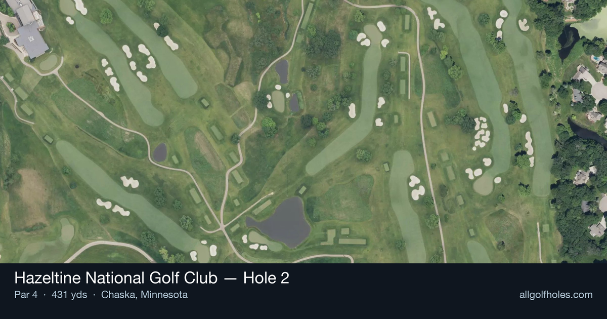 Hole 2 aerial at Hazeltine National Golf Club