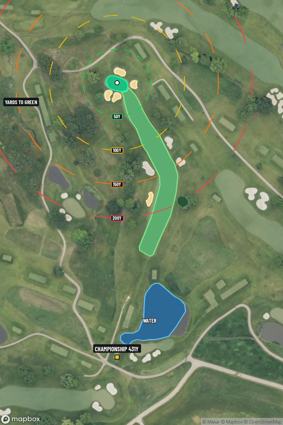 Hole 2 aerial at Hazeltine National Golf Club