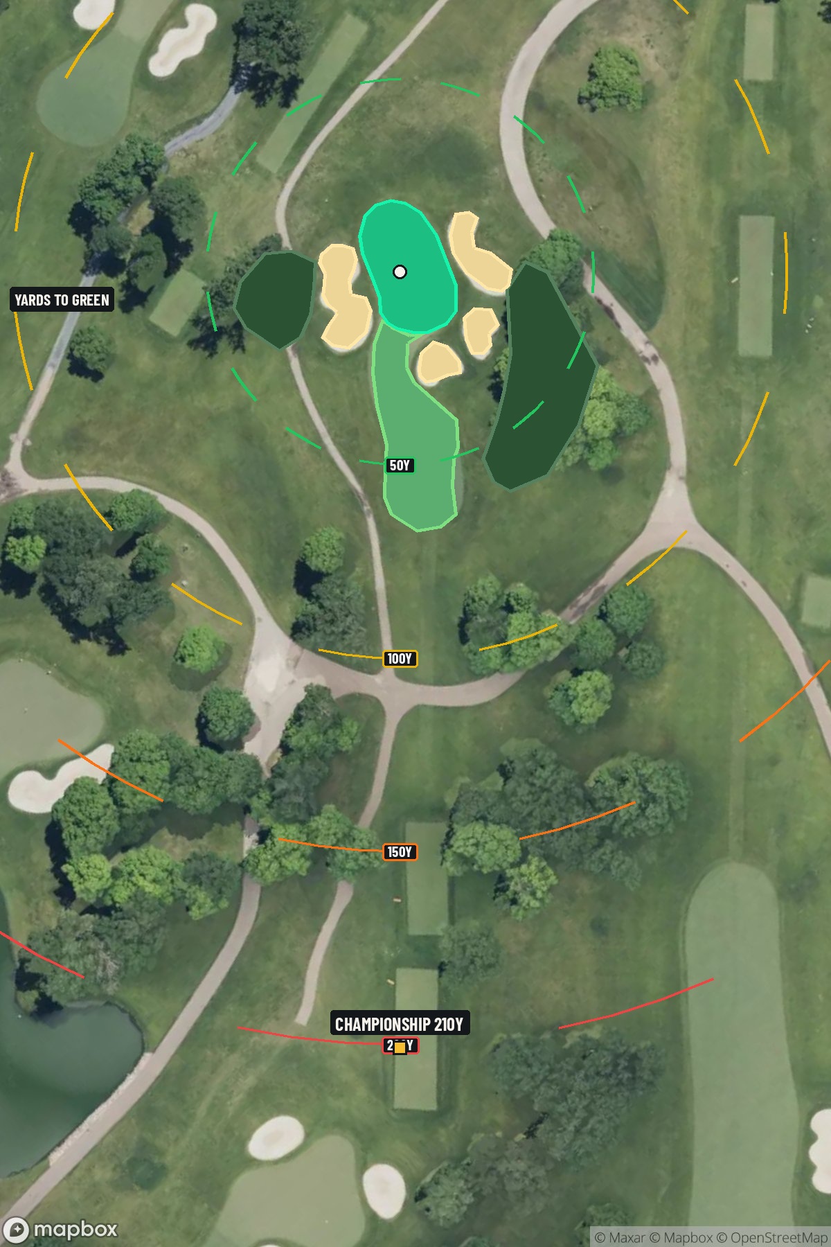 Hole 4 aerial at Hazeltine National Golf Club