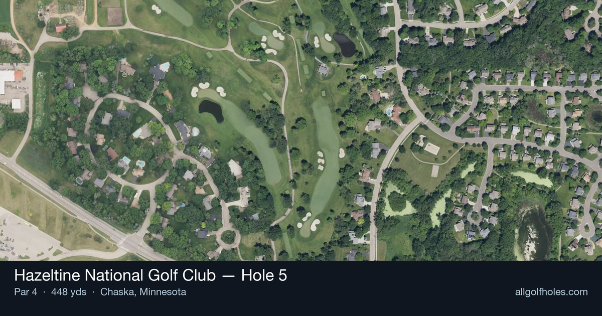Hole 5 aerial at Hazeltine National Golf Club