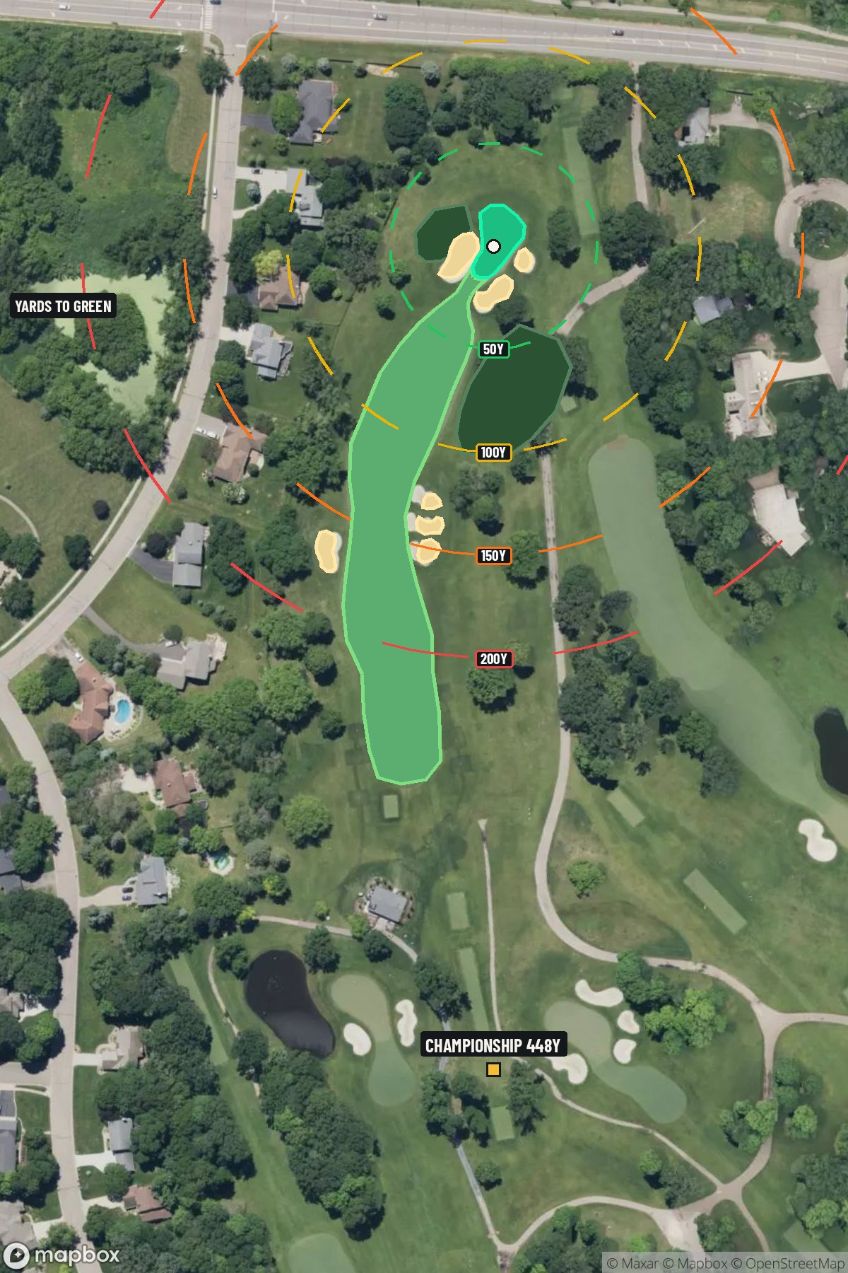 Hole 5 aerial at Hazeltine National Golf Club