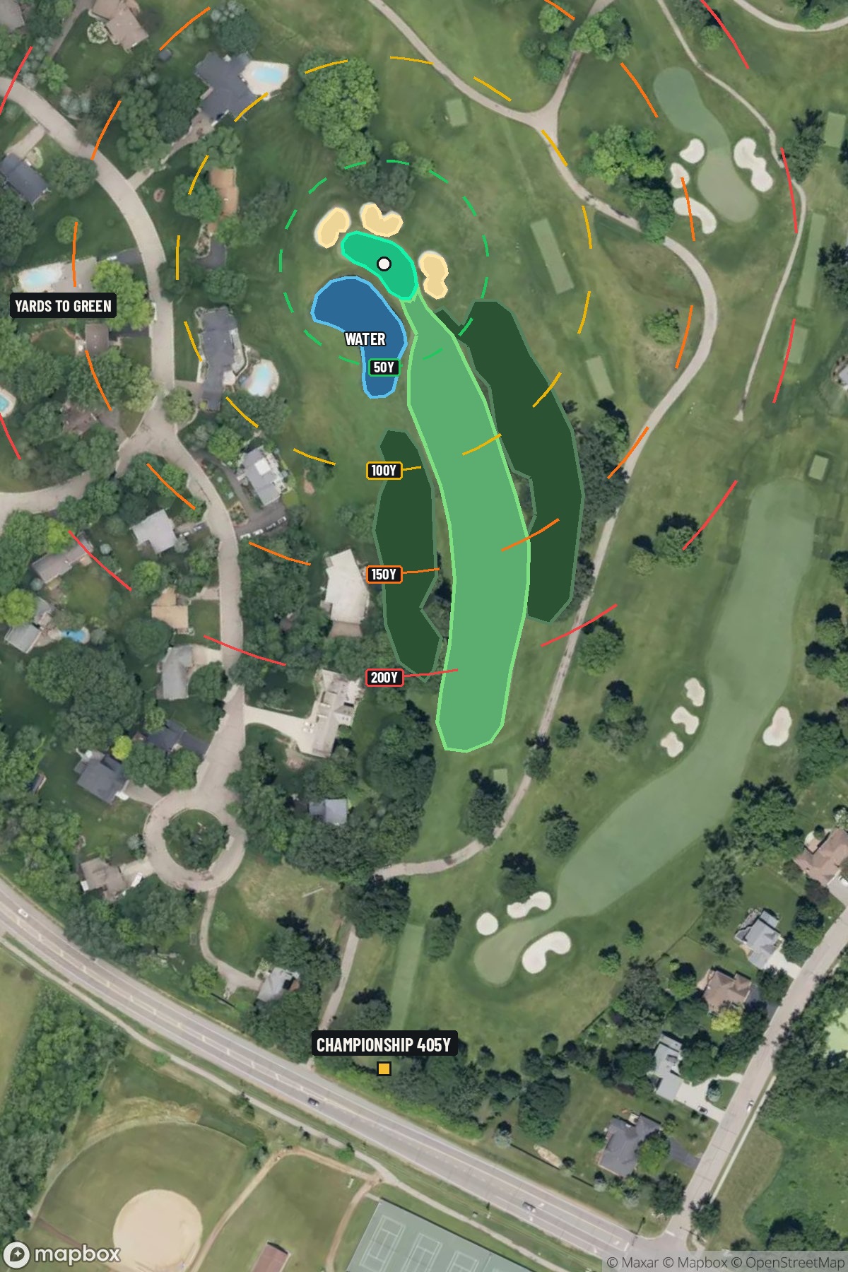 Hole 6 aerial at Hazeltine National Golf Club