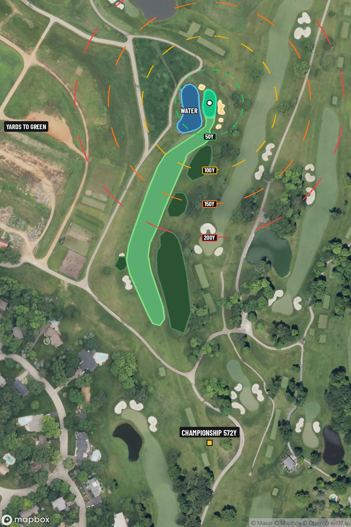 Hole 7 aerial at Hazeltine National Golf Club