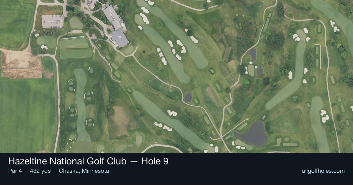 Hole 9 aerial at Hazeltine National Golf Club