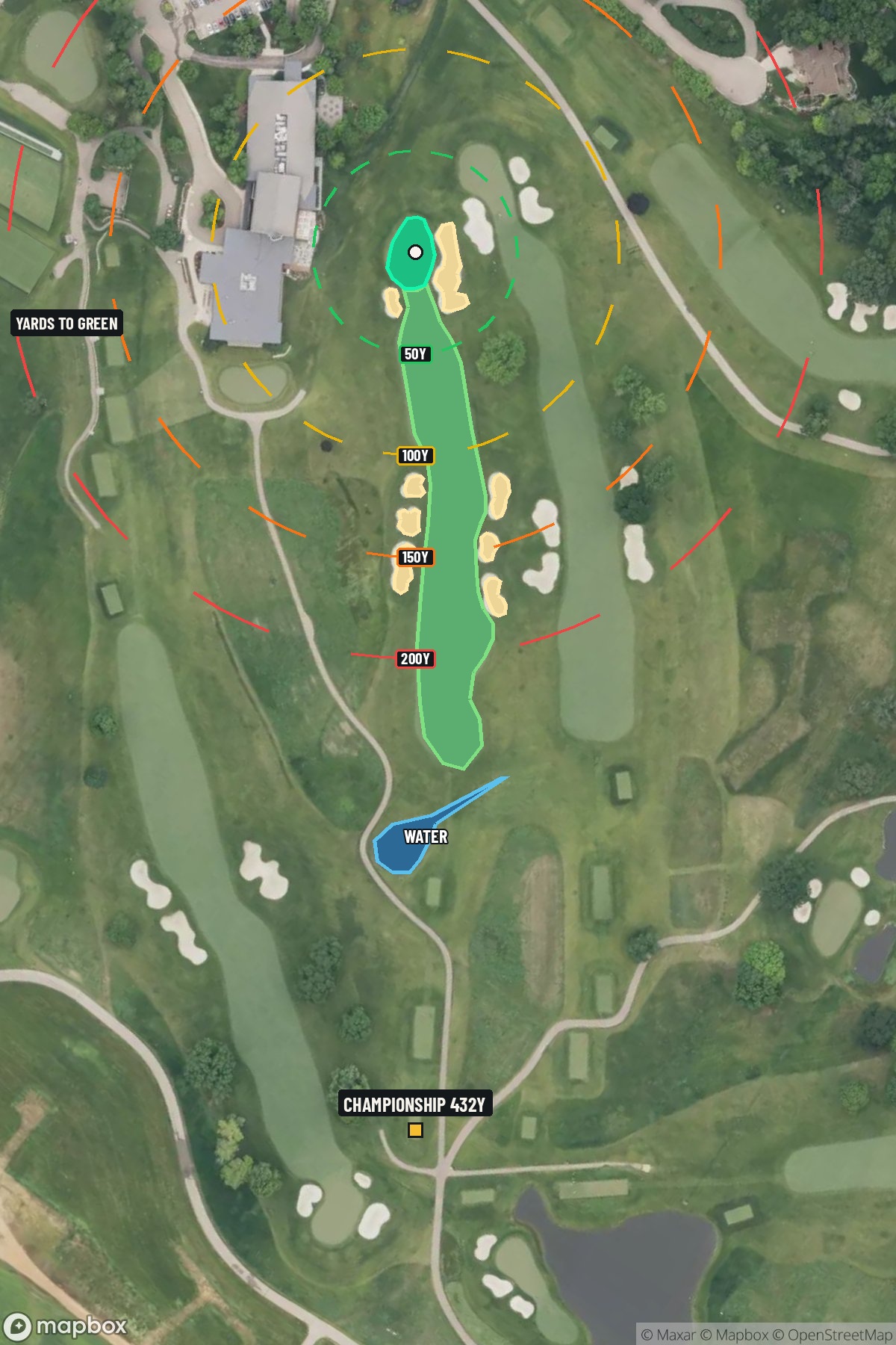 Hole 9 aerial at Hazeltine National Golf Club