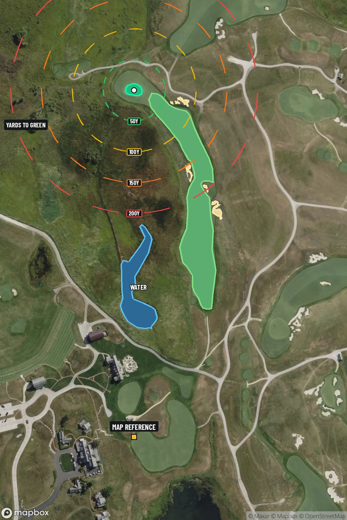 Hole 1 aerial at Erin Hills Golf Course