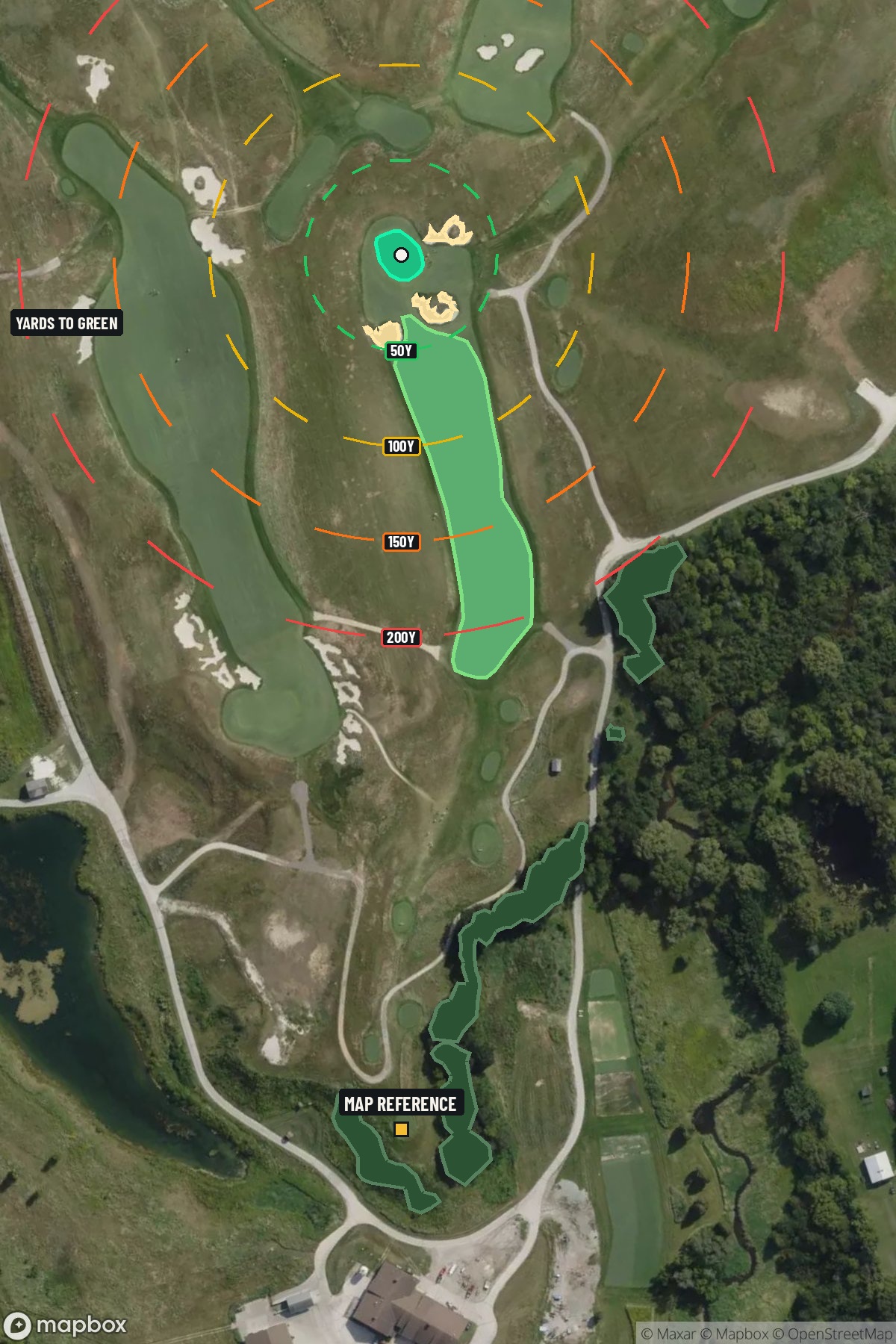Hole 11 aerial at Erin Hills Golf Course