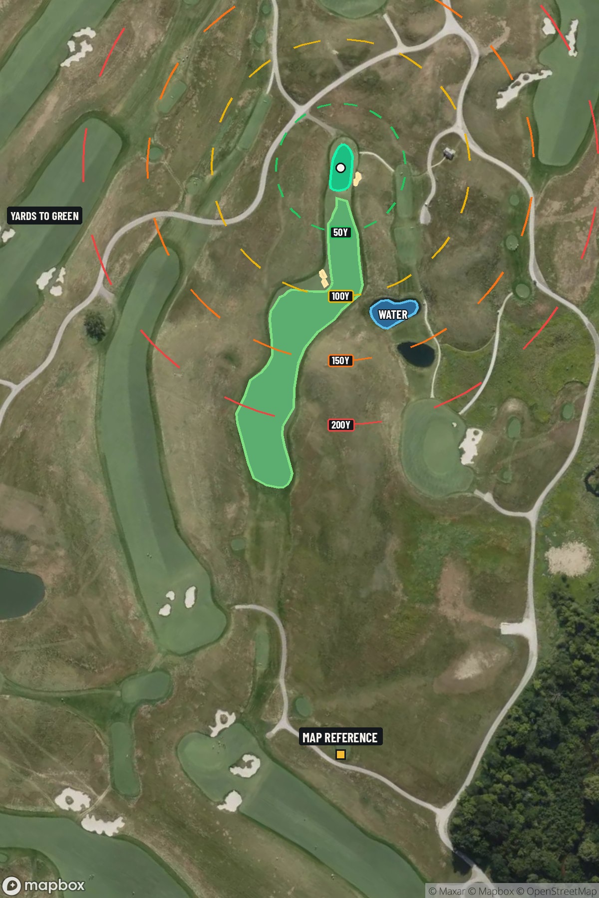 Hole 12 aerial at Erin Hills Golf Course