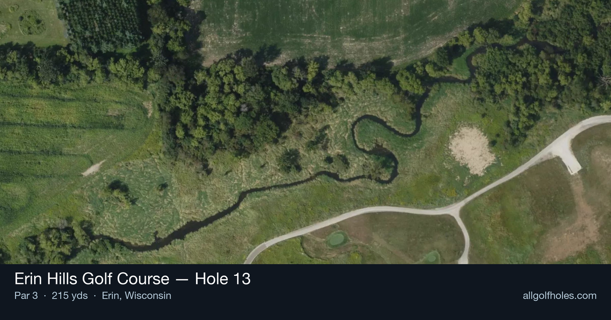 Hole 13 aerial at Erin Hills Golf Course