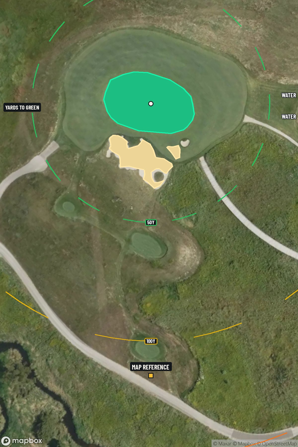 Hole 13 aerial at Erin Hills Golf Course
