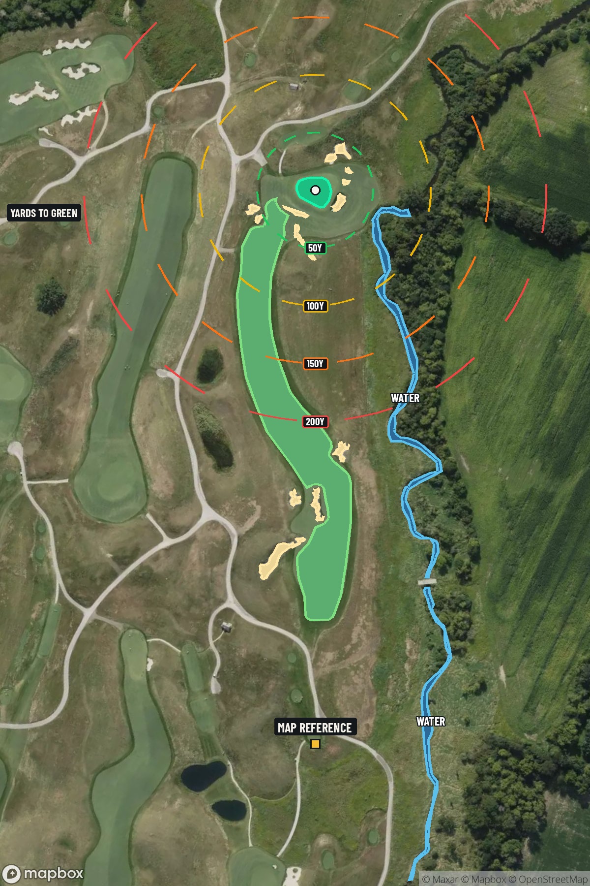 Hole 14 aerial at Erin Hills Golf Course