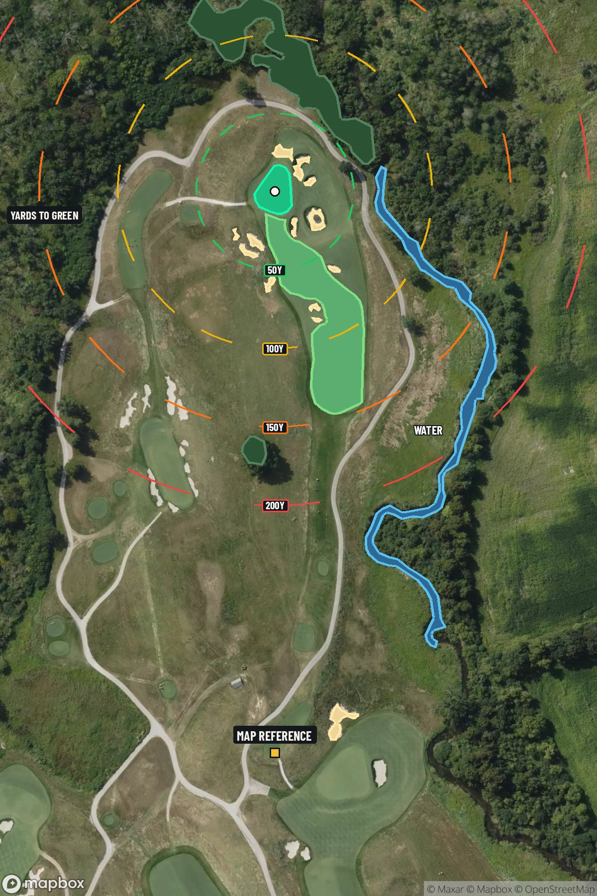Hole 15 aerial at Erin Hills Golf Course